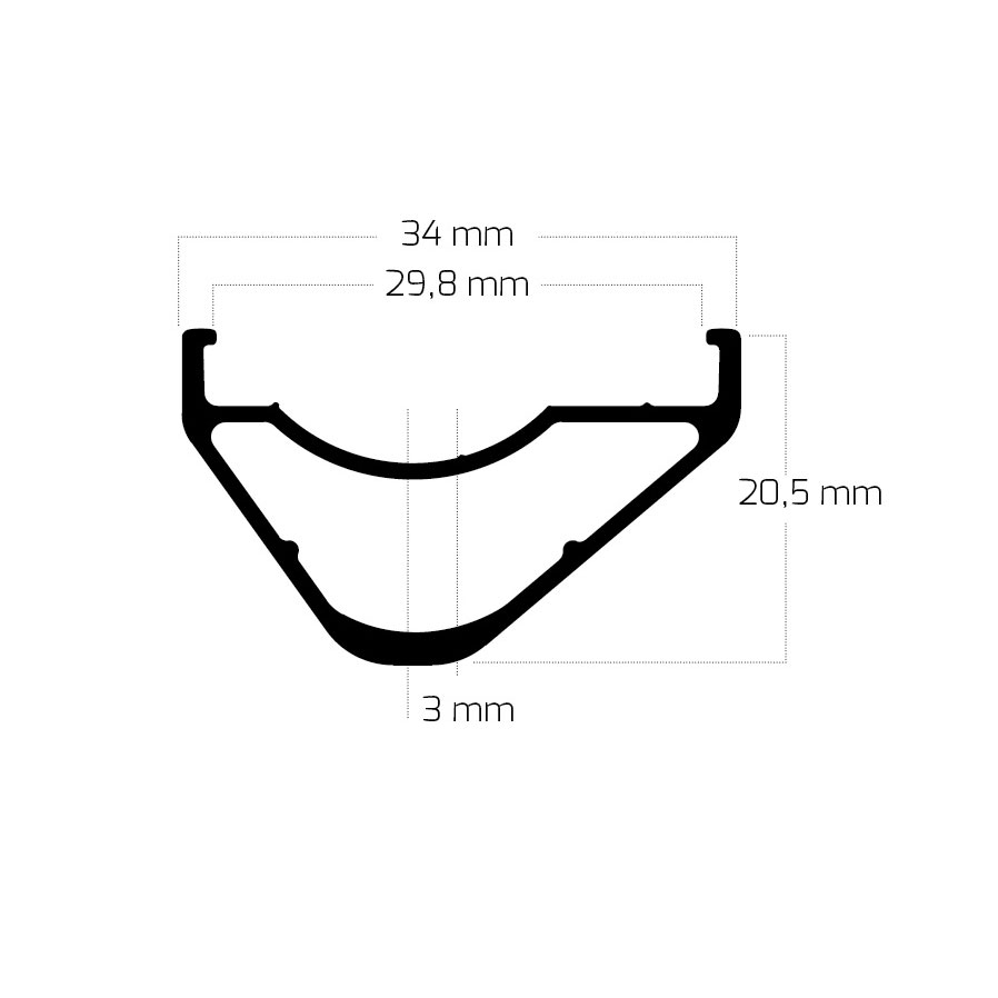 Ryde Edge M 30 OS - 29 Inch Disc Clincher Rim - black