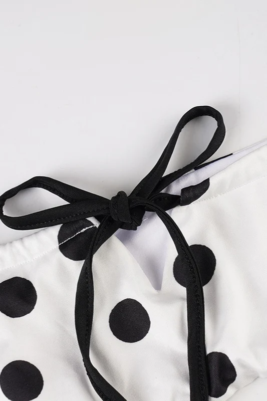 Retro Contrast Polka Dot Bikini Set