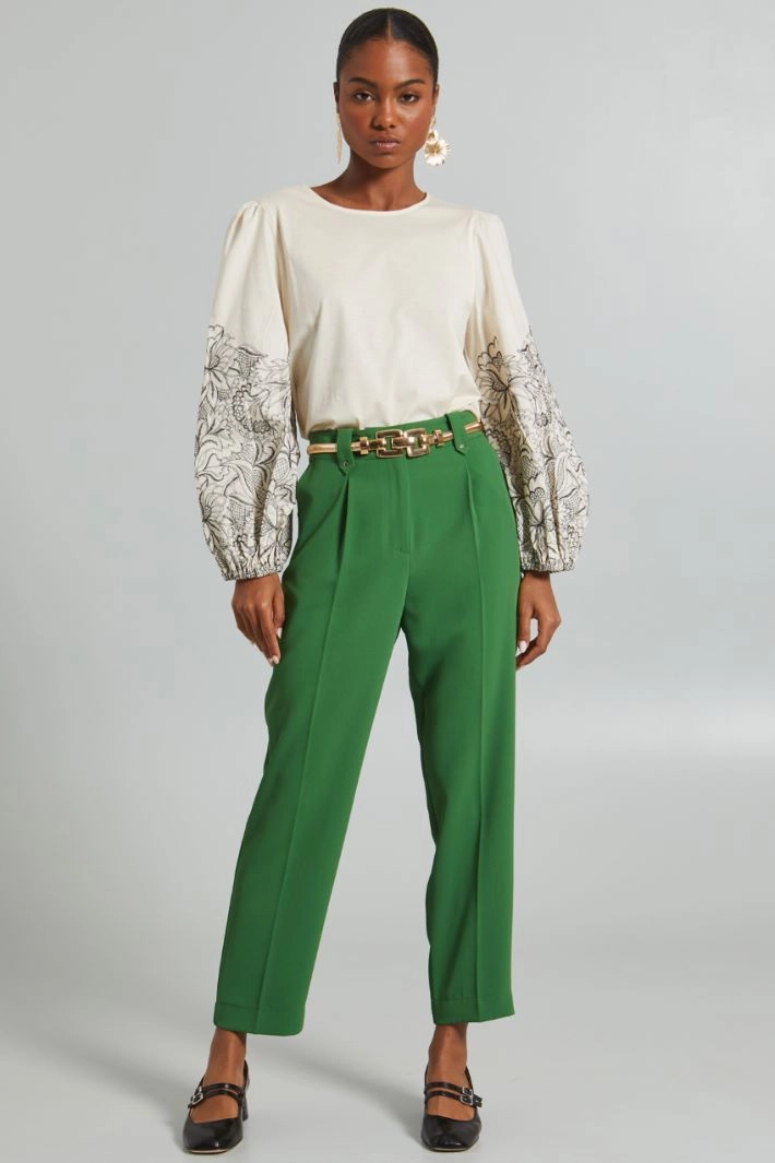Tricotine carrot trousers - GREEN