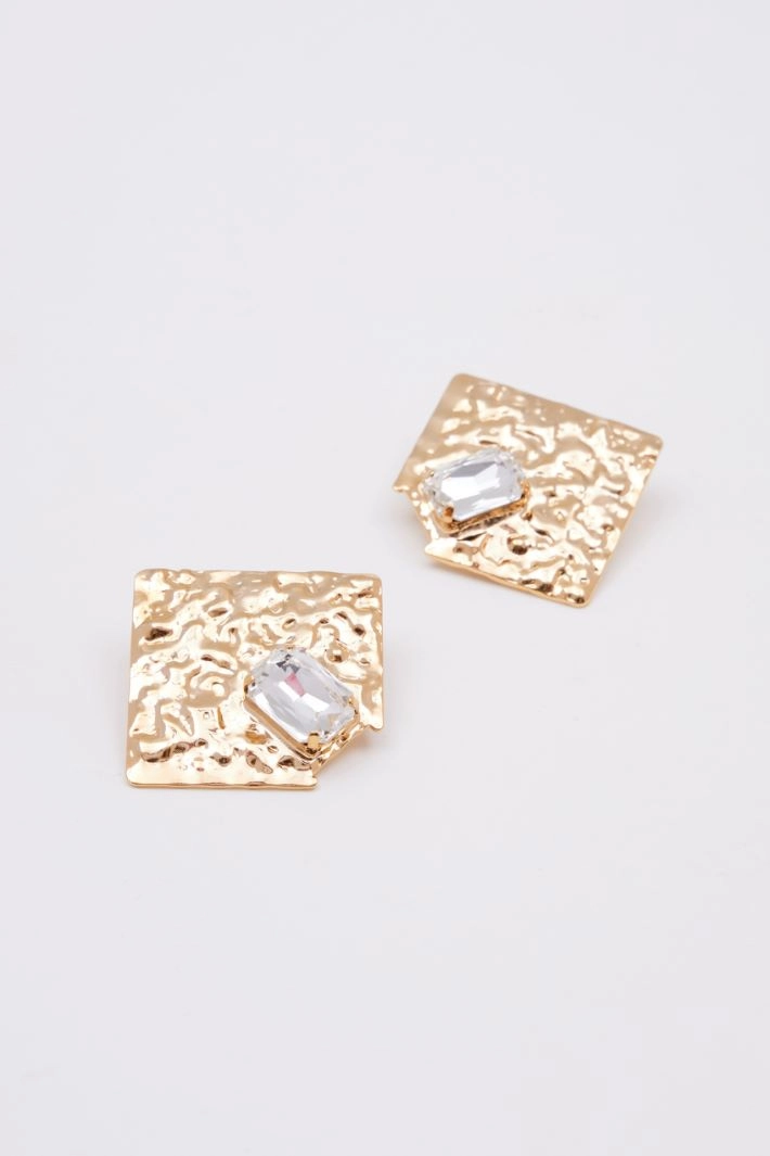 Geometric rhinestone earrings - GOLD