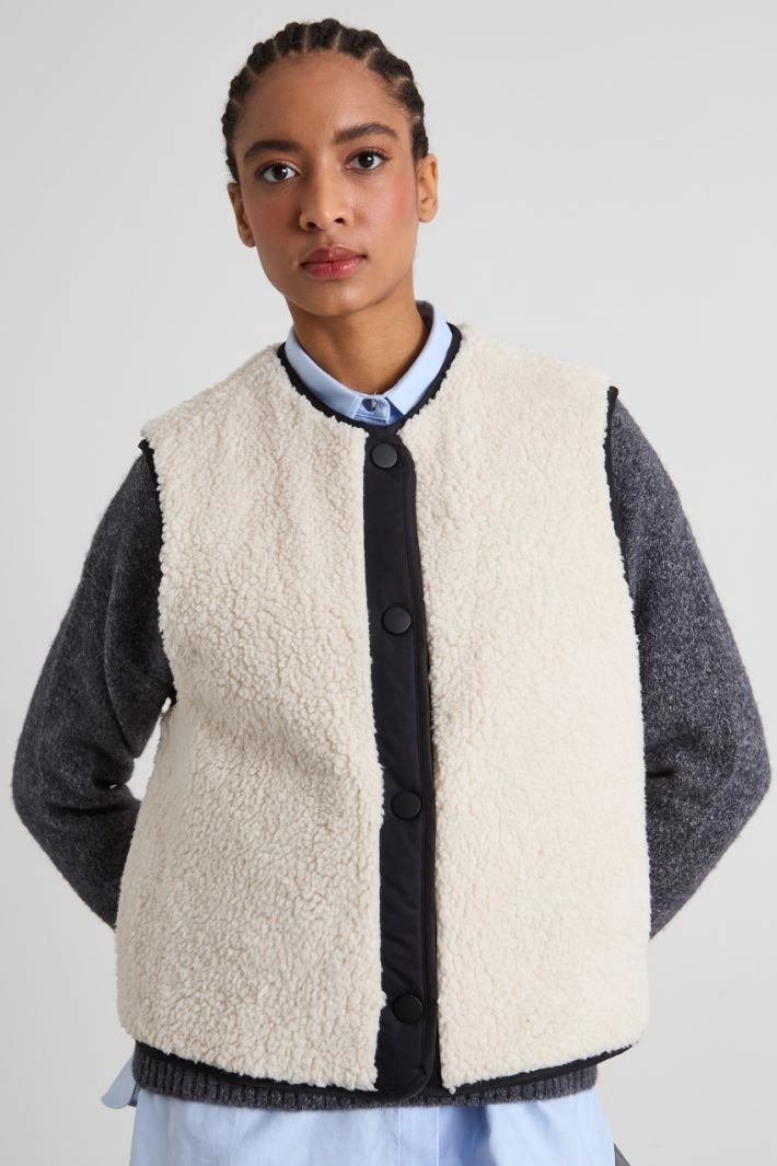 Padded parka with reversible gilet - BLACK