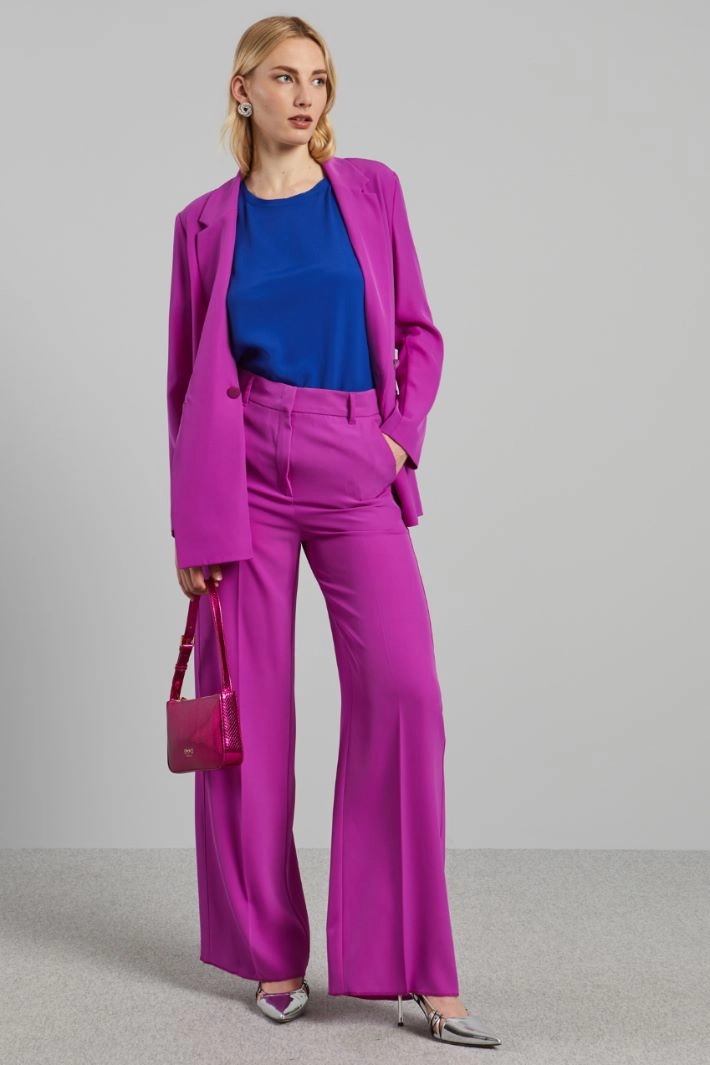 Stretch cady trousers - CYCLAMEN