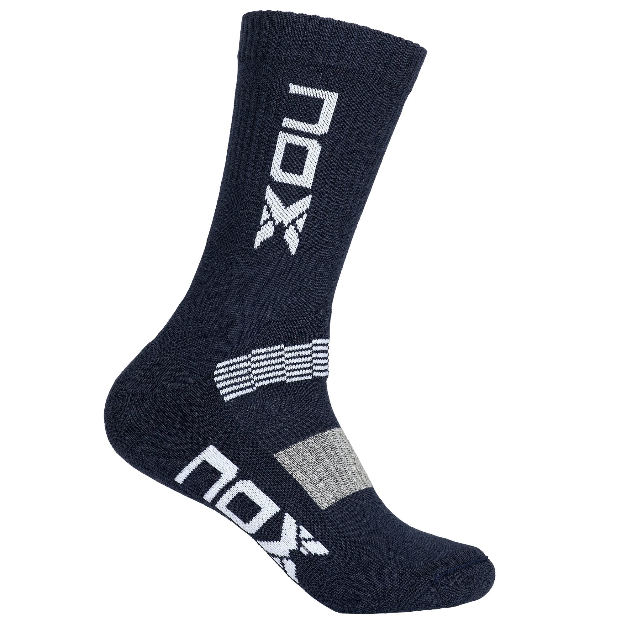 Bag of 6 pairs - Pack of technical crew socks in navy blue/white