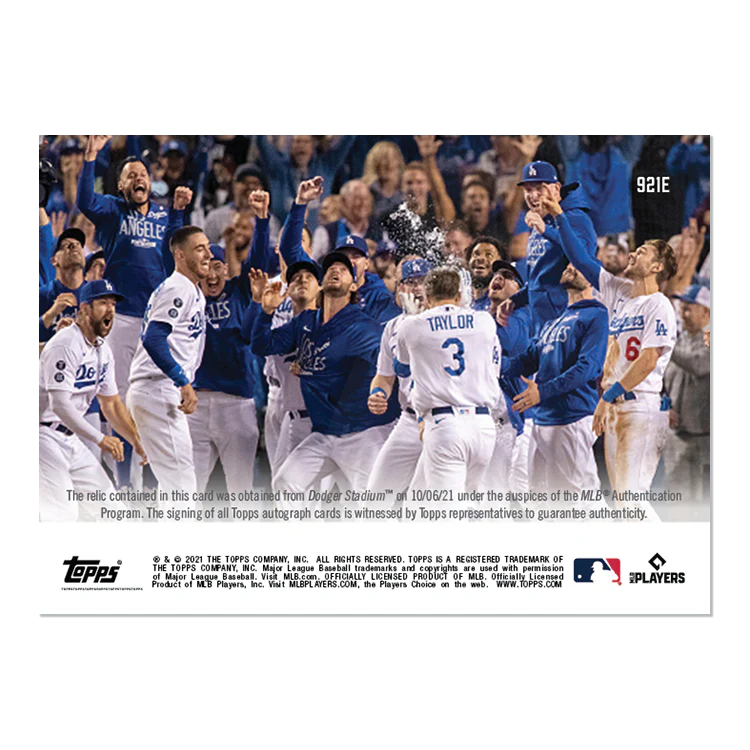 On-Card Auto-Relic # to 5 - Chris Taylor - 2021 MLB TOPPS NOW® Card 921E