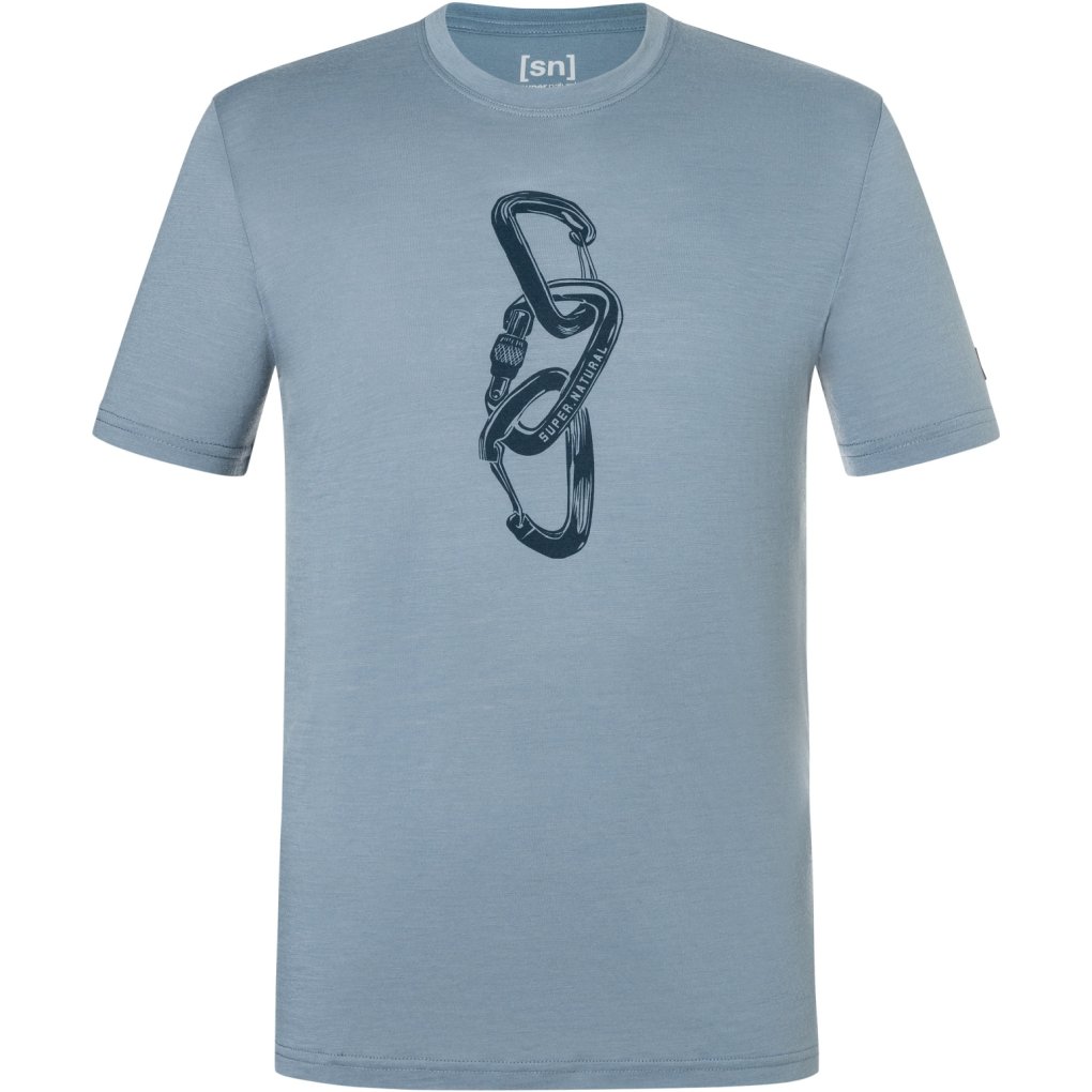 SUPER.NATURAL Carabineri Tee Men - Flint Stone/Blueberry