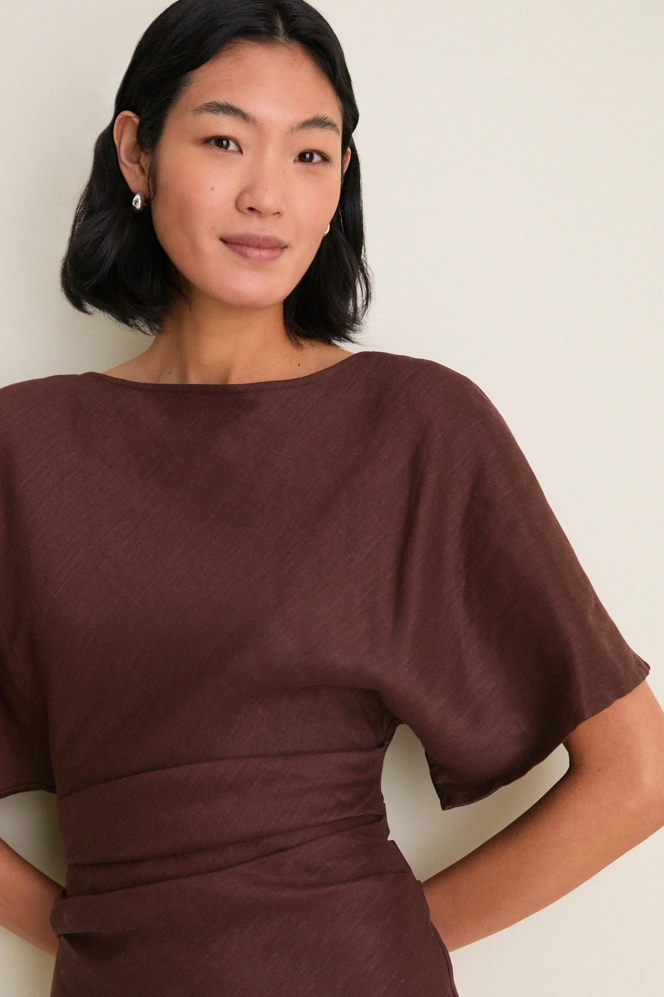 Dark Oak Amelie Linen Dress