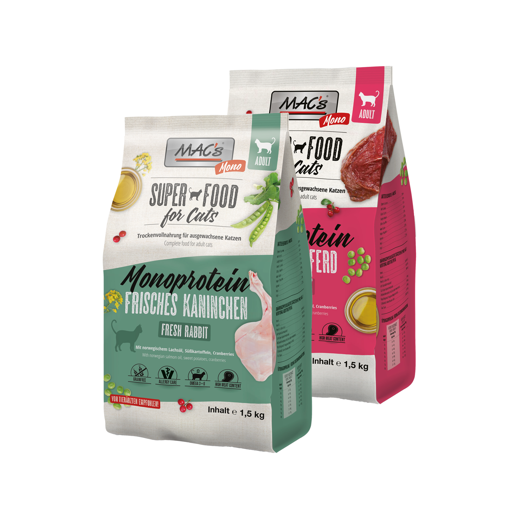 MAC's Adult Monoprotein Cat Food - Horse - 1.5 kg