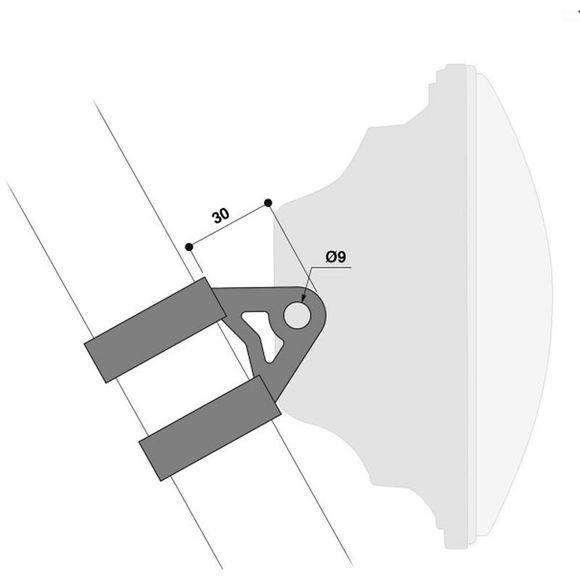 Support Phare Barracuda NEW DINAMIK DIAM. 50-51 Universel - NoirRef : BAR0625 / N1013-50-51