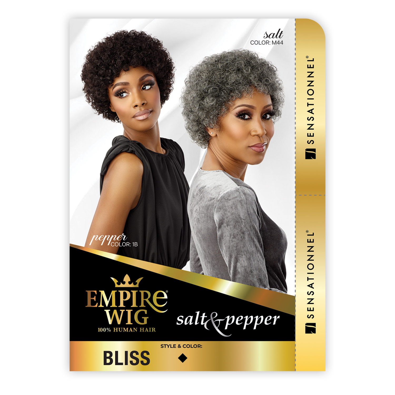 Sensationnel Human Hair Wig Empire Salt N Pepper Bliss