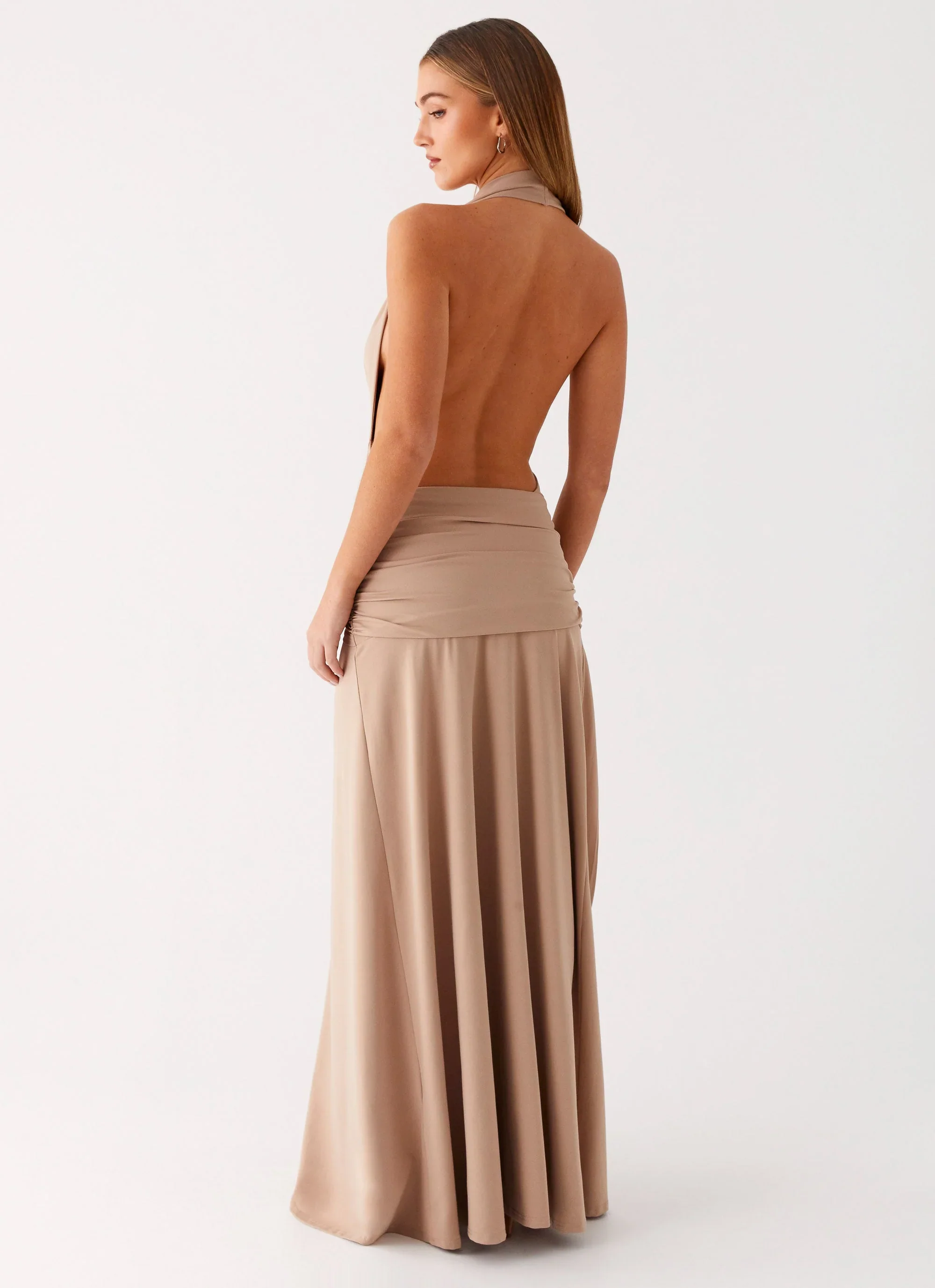 Rowan Ray Cowl Maxi Dress - Light Taupe