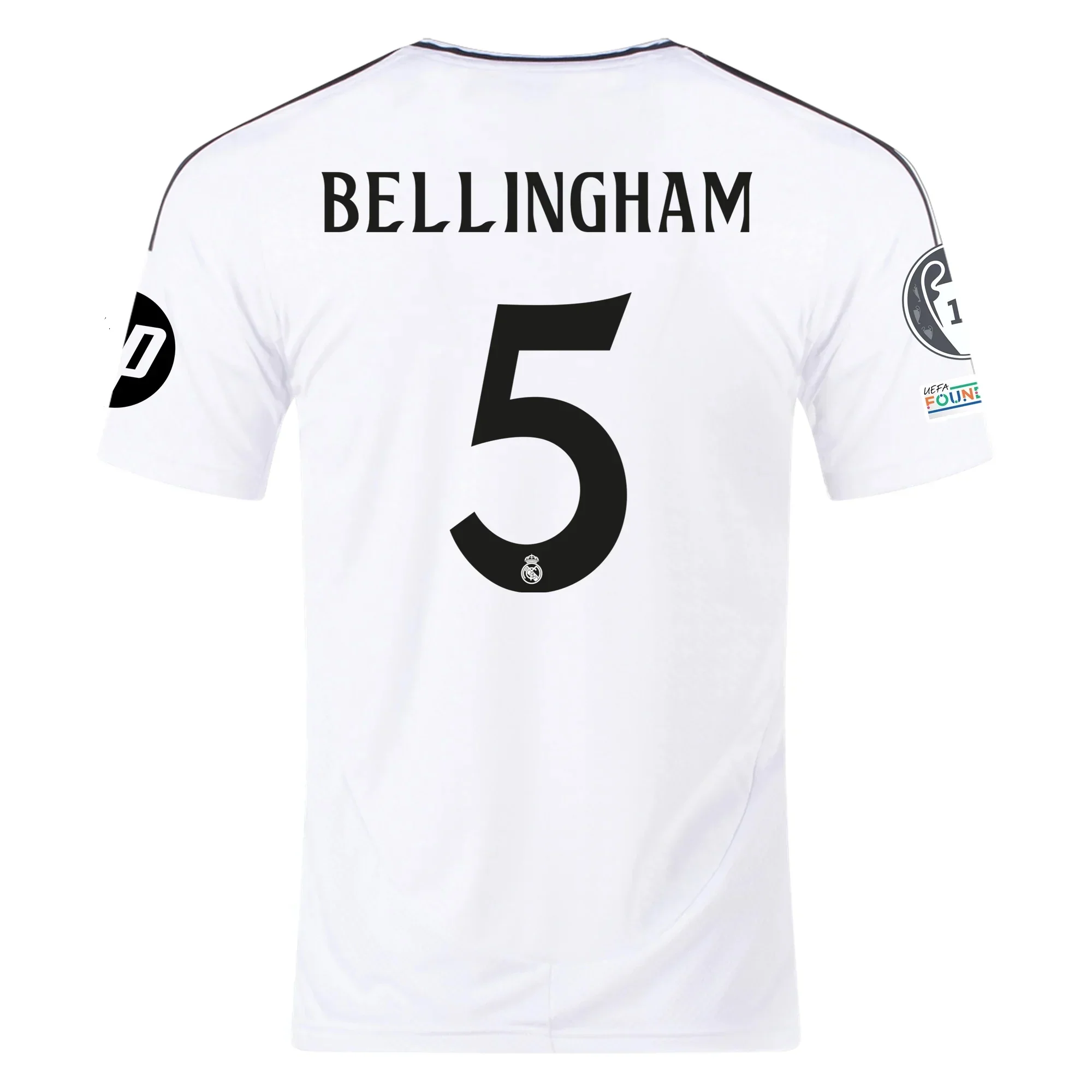 Jude Bellingham Real Madrid Authentic Home Jersey w/ Champions League Patches 24/25 (White/Black)