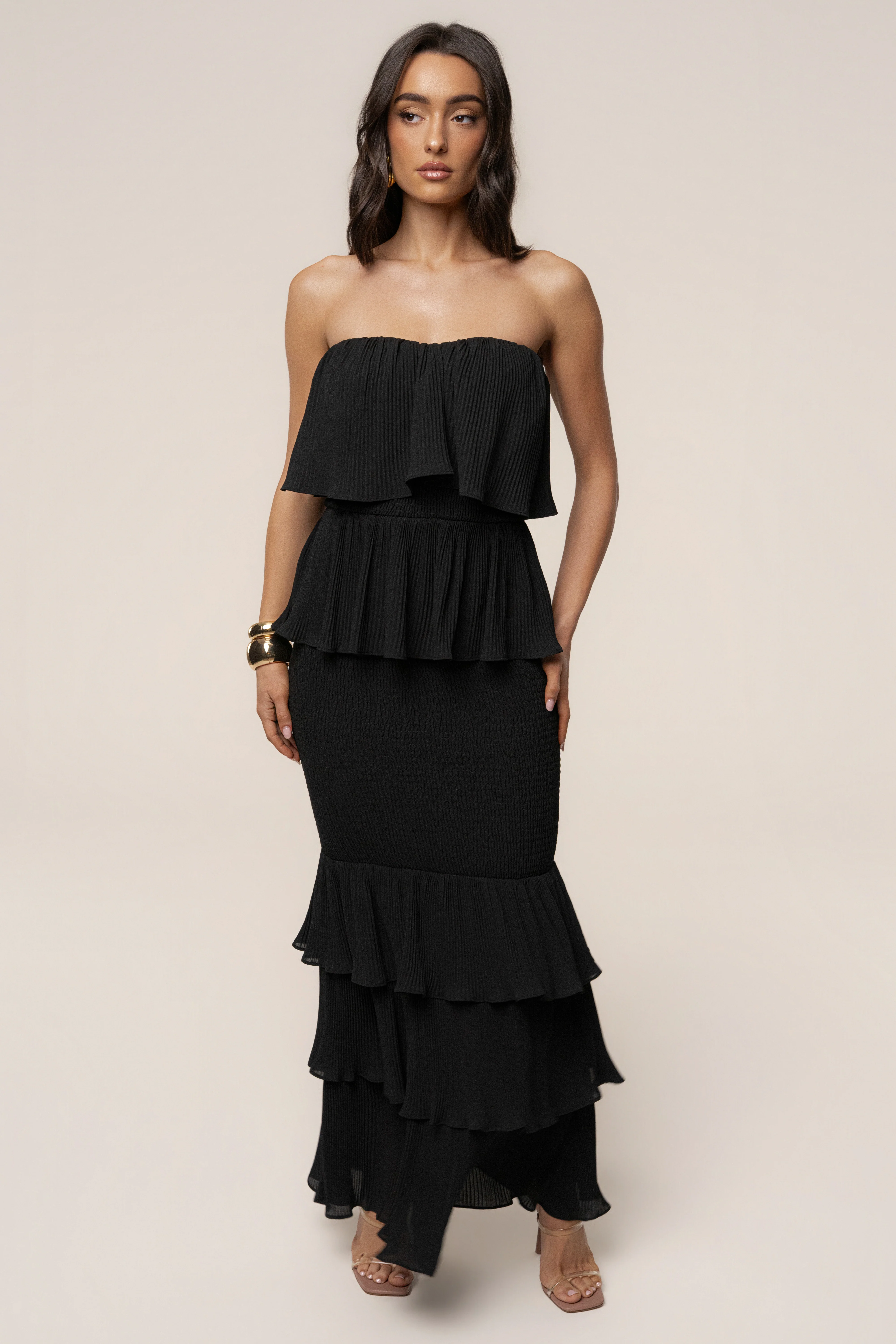 Black Casa Blanca Ruffle Dress