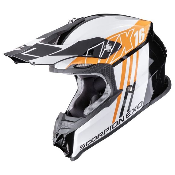 Casque cross Scorpion Exo VX-16 EVO AIR - LIGNES 2026 - Noir / OrangeRef : SC1272