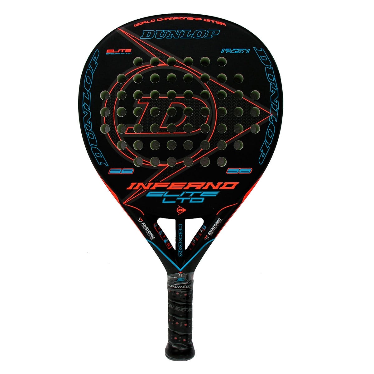 DUNLOP INFERNO ELITE LT G1 HL BLUE AND ORANGE 623723 OFP PADEL RACKET
