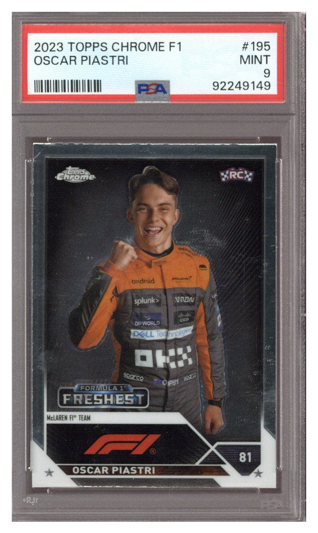 2023 Topps Chrome Oscar Piastri F1 #195 RC PSA 9