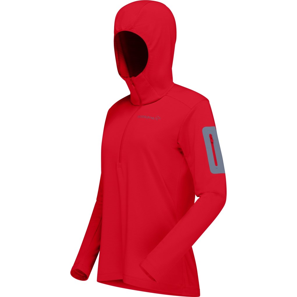 Norrona falketind warm1 Hood Pullover Women - Aura Orange/Trooper