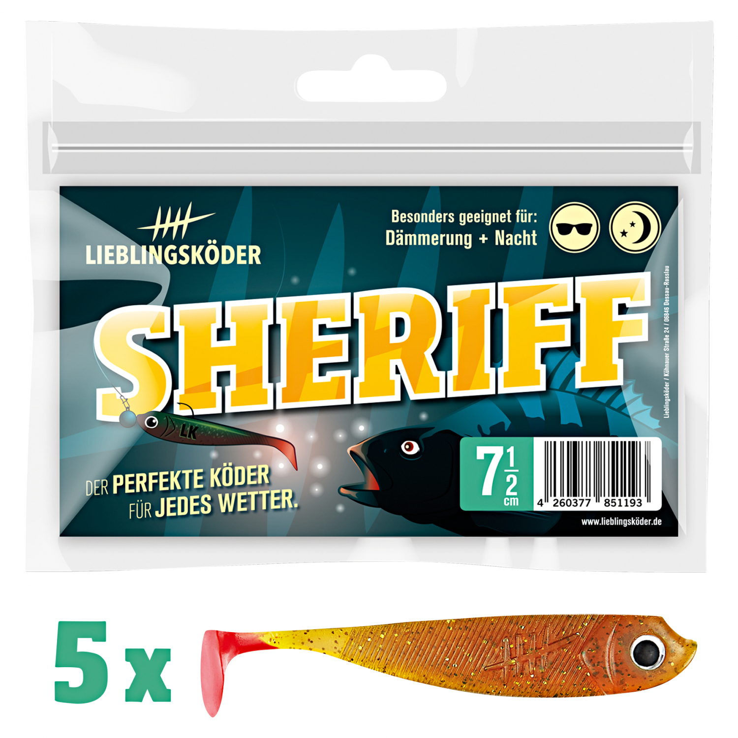 Lieblingsköder Shad Perch Bait (7.5 cm, Sheriff)