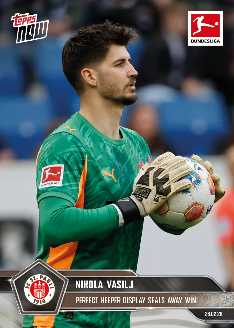 Nikola Vasilj - 2025-26 Bundesliga Topps NOW® - Card 134 - PR: 371