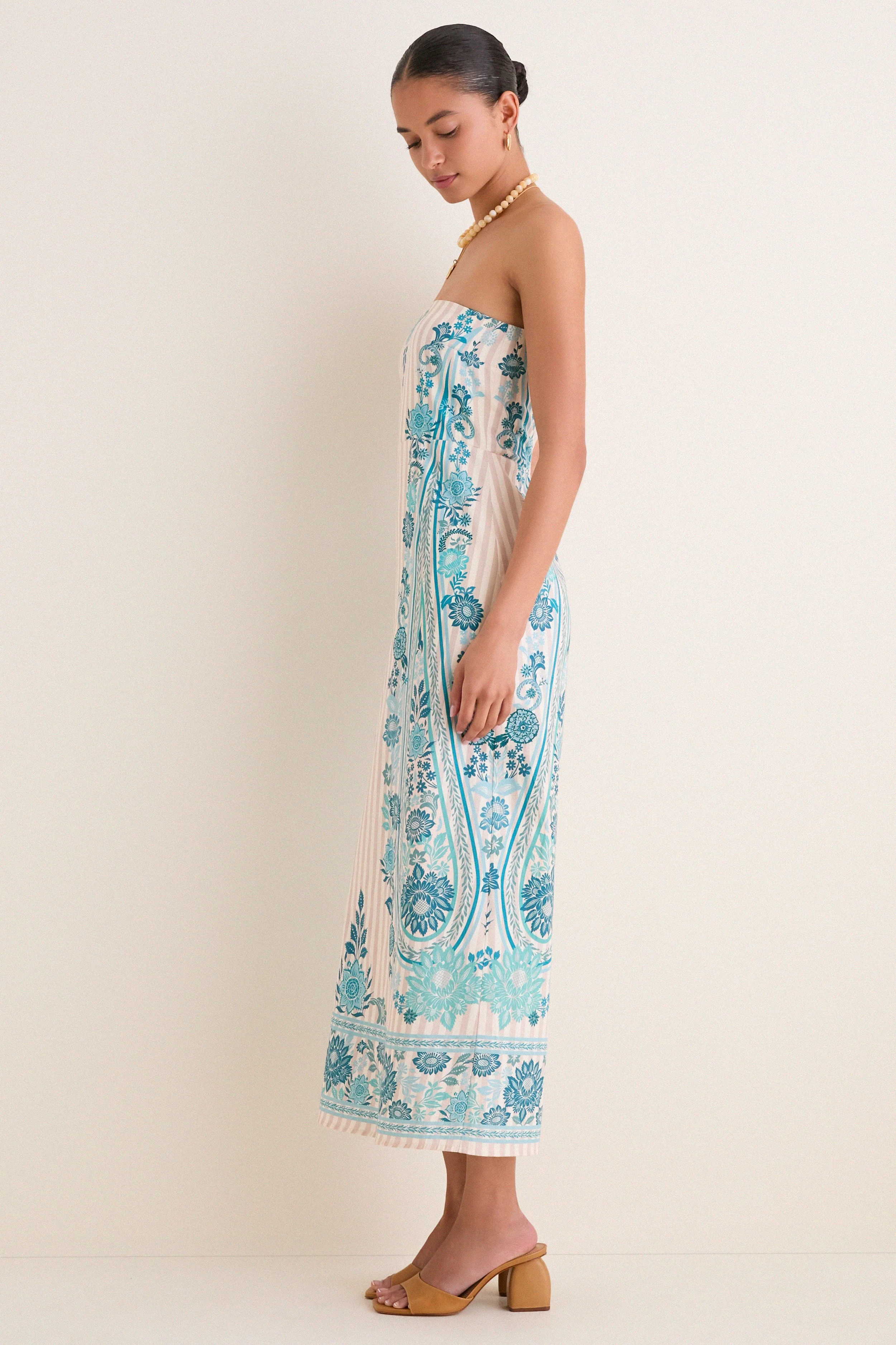 Paisley Stripe Dalton Midi Dress