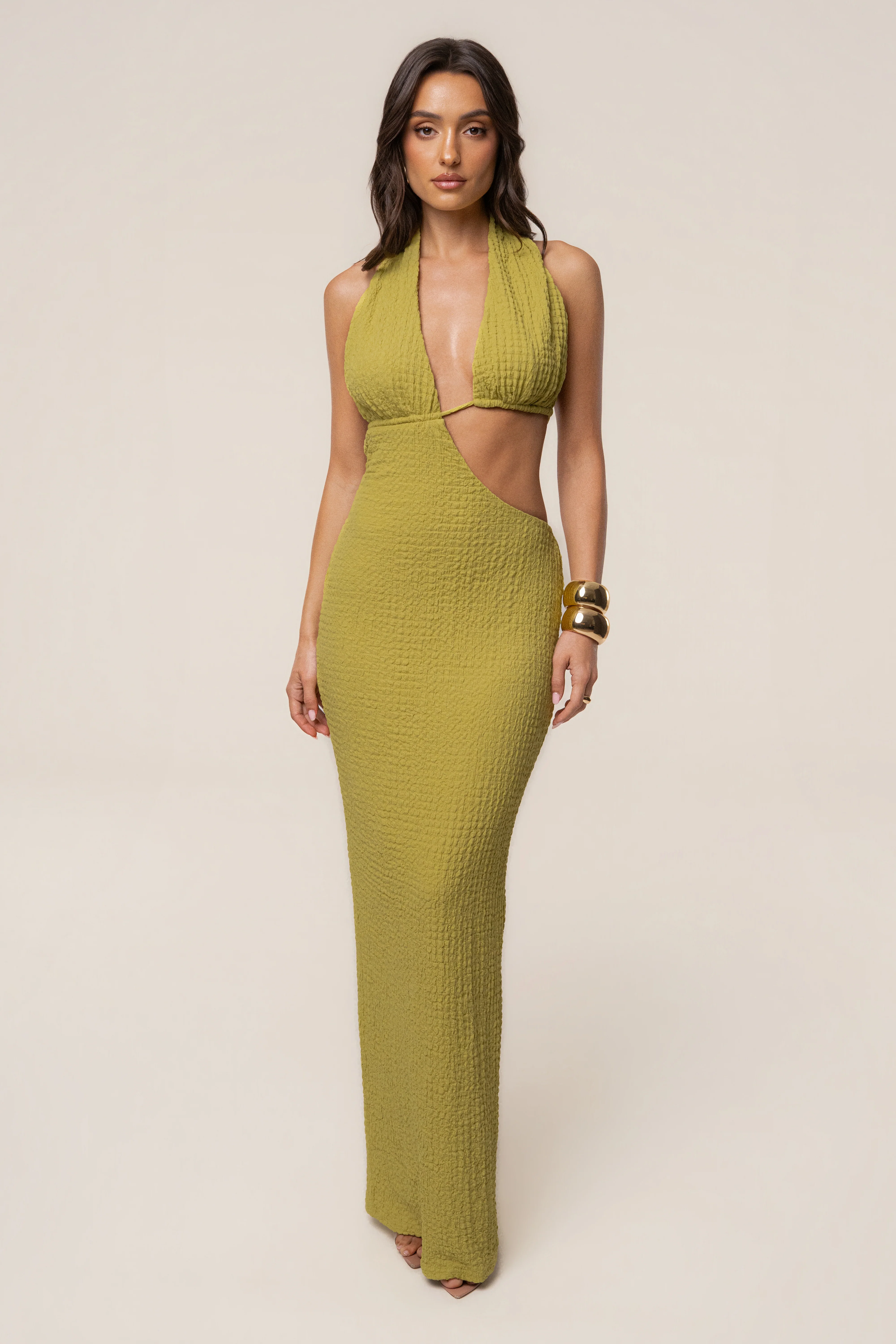 Lime Sculpted Ease Maxi Dress