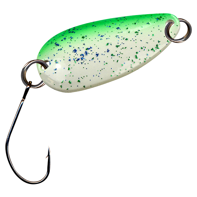FTM Trout Spoon Bee (Green\/White, Silver UV)