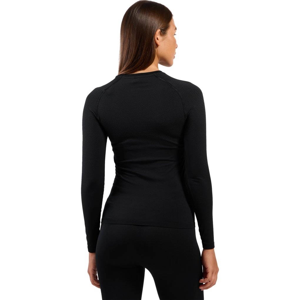 Odlo Performance Light Crew Neck Long-Sleeve Base Layer Top Women - black