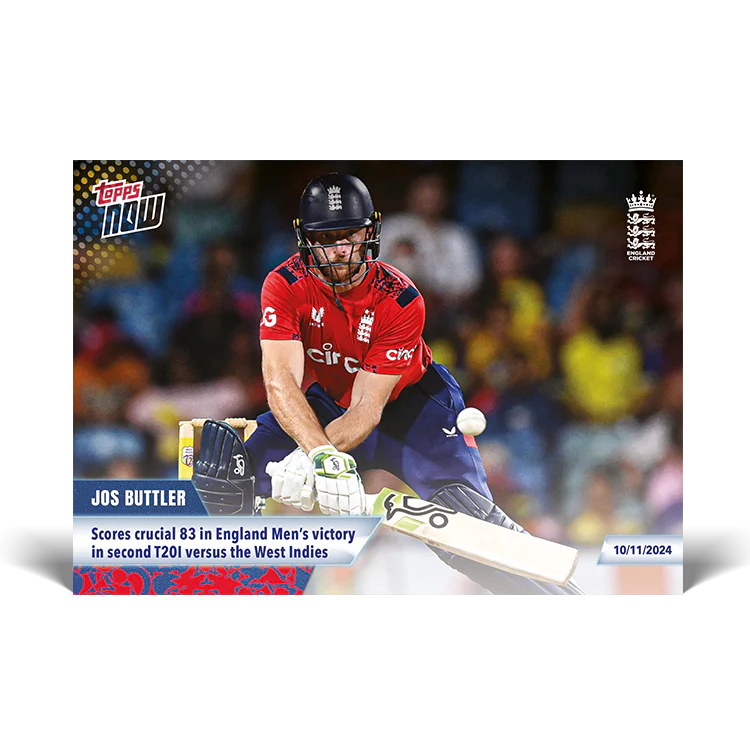 Jos Buttler - Scores crucial 83 in England Men’s victory in second T20I versus the West Indies - 23/24 ECB Topps NOW® Card 41