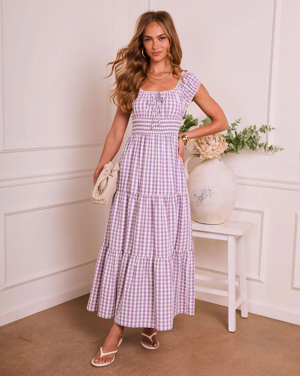 Willowy Meadow Gingham Maxi Dress