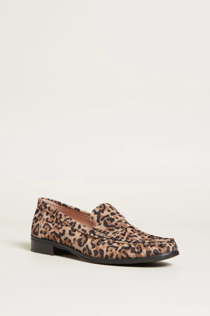 Animal print moccasins - ANIMALIER BROWN BLACK