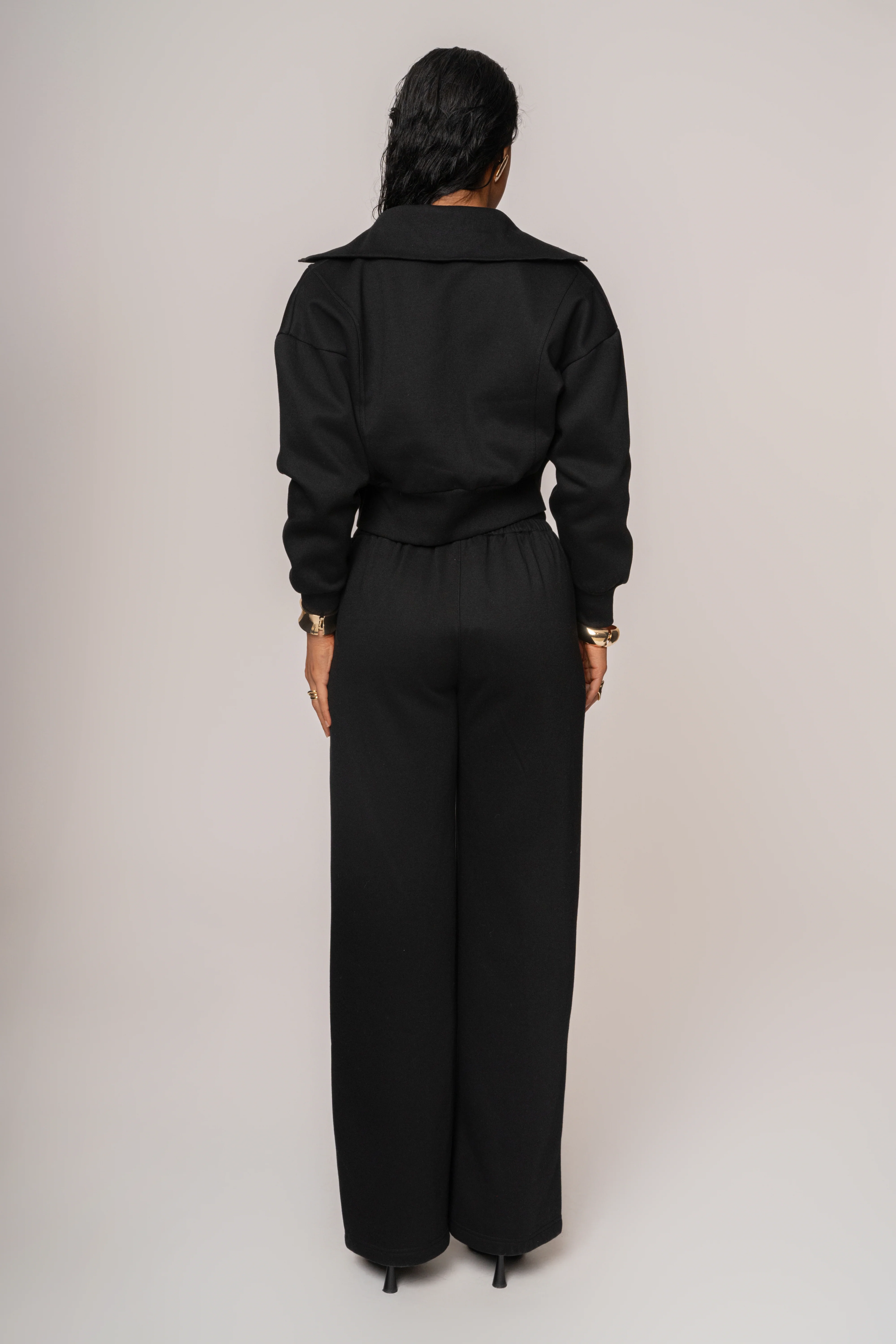 Black JLUXLABEL Logo Fleece Pants