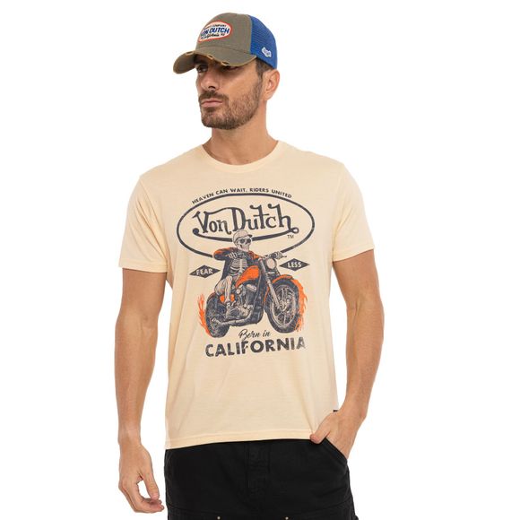 Von Dutch FEAR Short Sleeve T-Shirt - BeigeRef: VDH0460