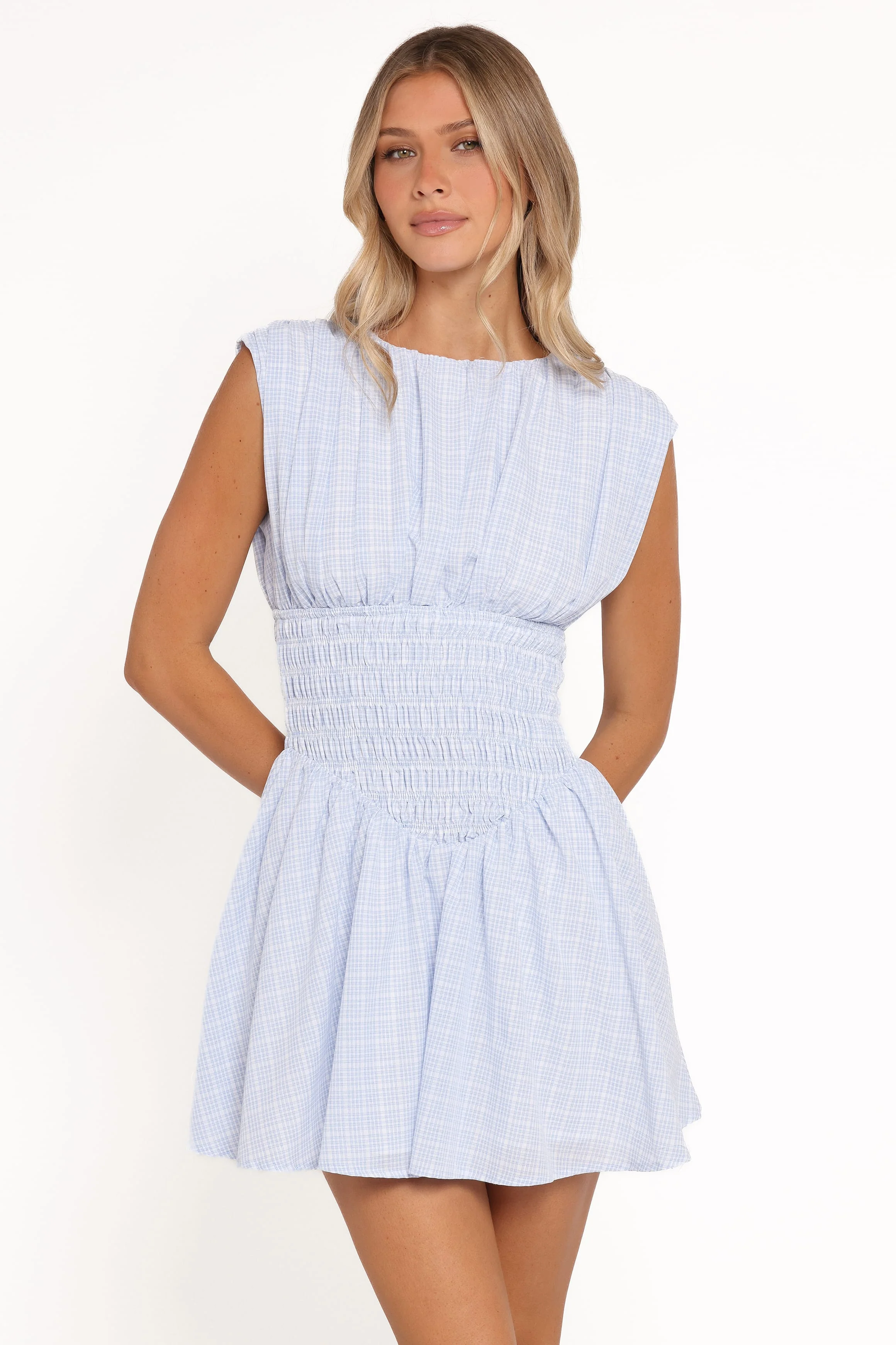 Ayla Mini Dress - Blue Gingham
