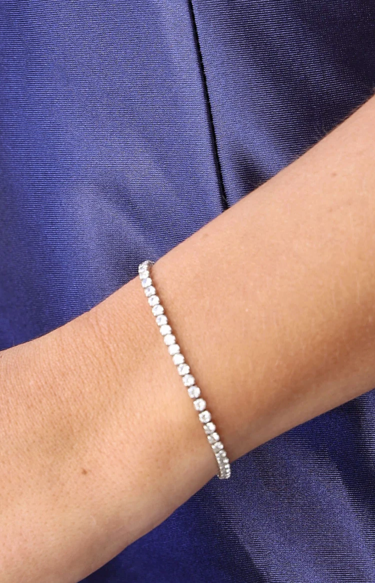 Addison Silver Diamante Tennis Bracelet