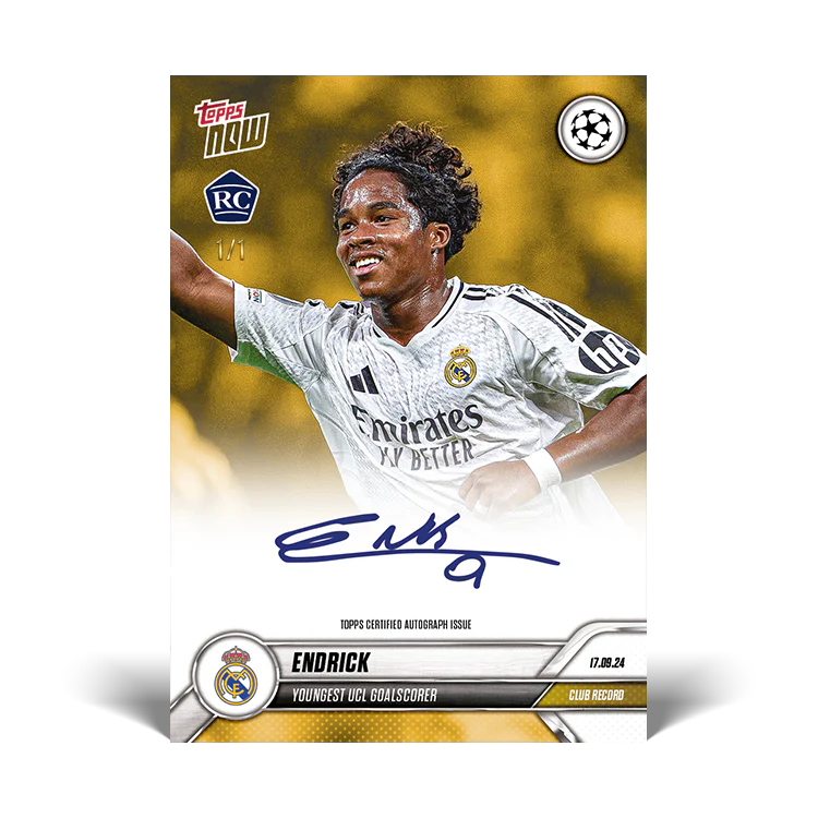 Endrick - Club Record: Youngest UEFA Champions League Goalscorer - LOOK OUT FOR ON CARD AUTO - 24/25 UCC TOPPS NOW® Card 6