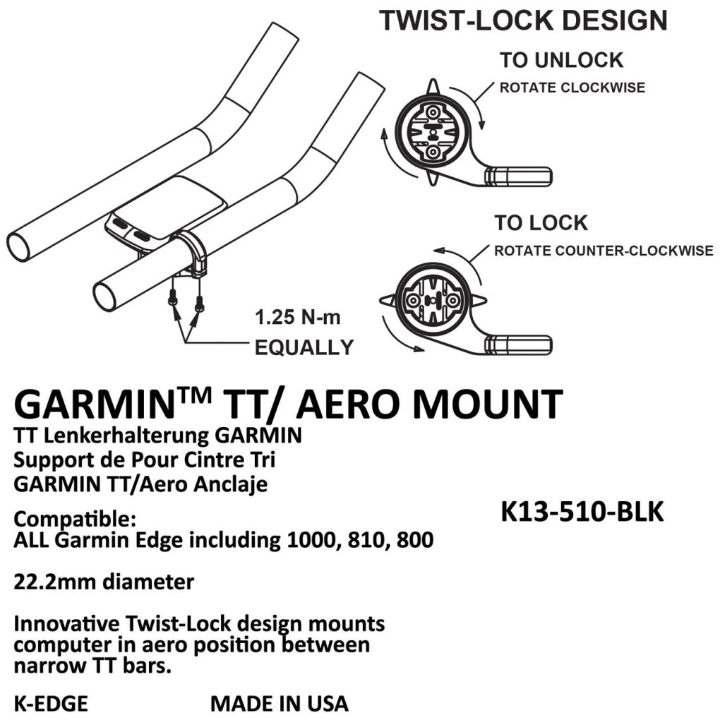 K-Edge TT Mount for Garmin Computers - 22,2mm - black