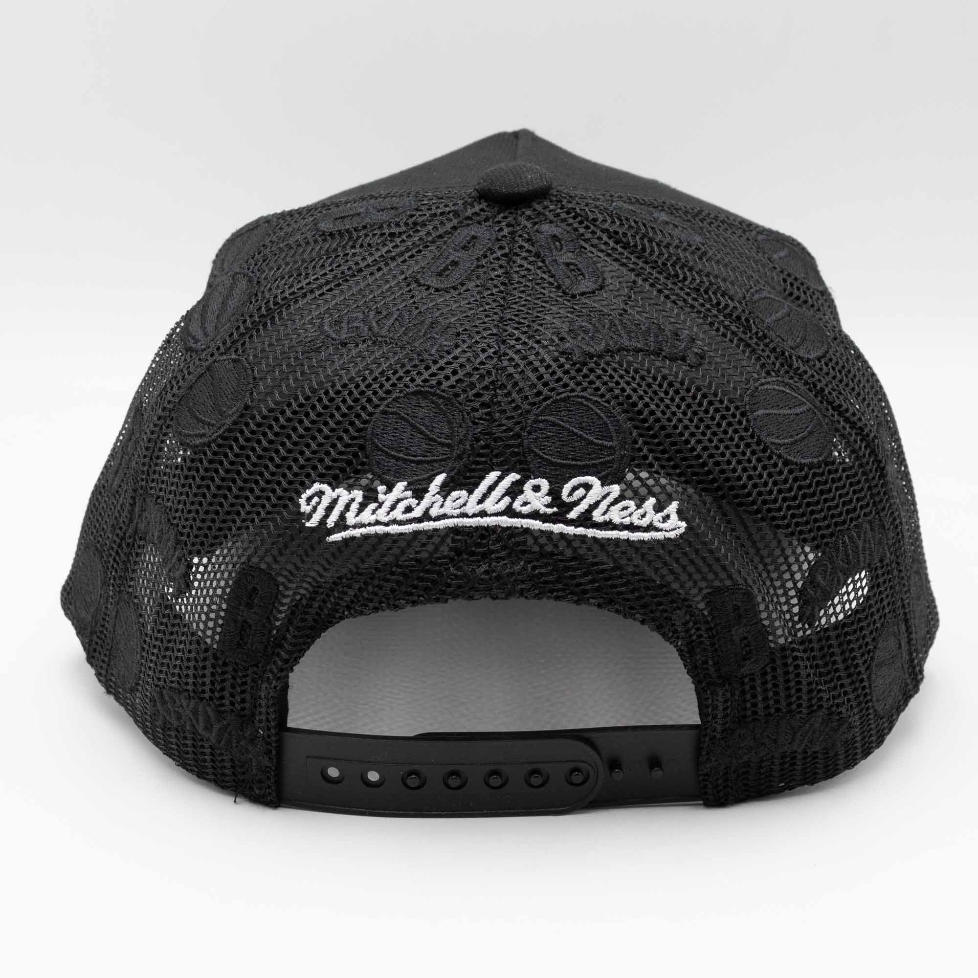 Brooklyn Nets Mitchell & Ness Monogram NBA Trucker Cap Black