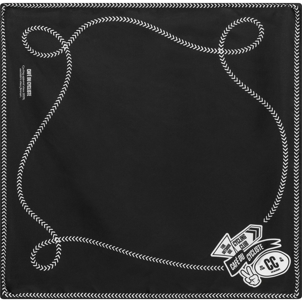 Café du Cycliste Carre De Soie Scarf - white on black