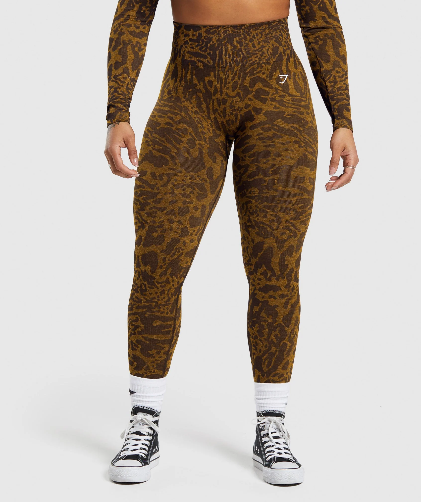 Adapt Safari Seamless Leggings Archive Brown/Burnt Yellow