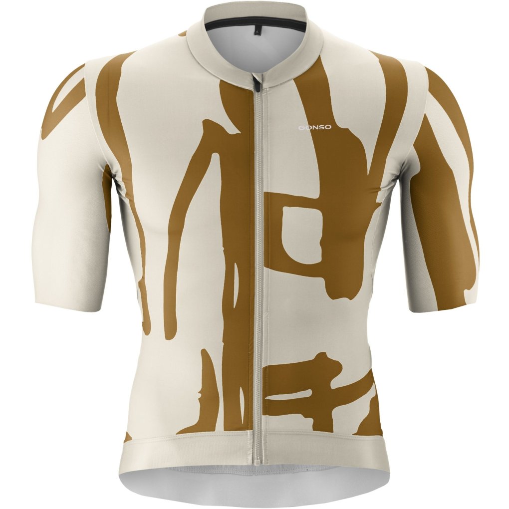 Gonso Road Cycling Jersey Print Men - Chateau Gray / Baked Pretzel