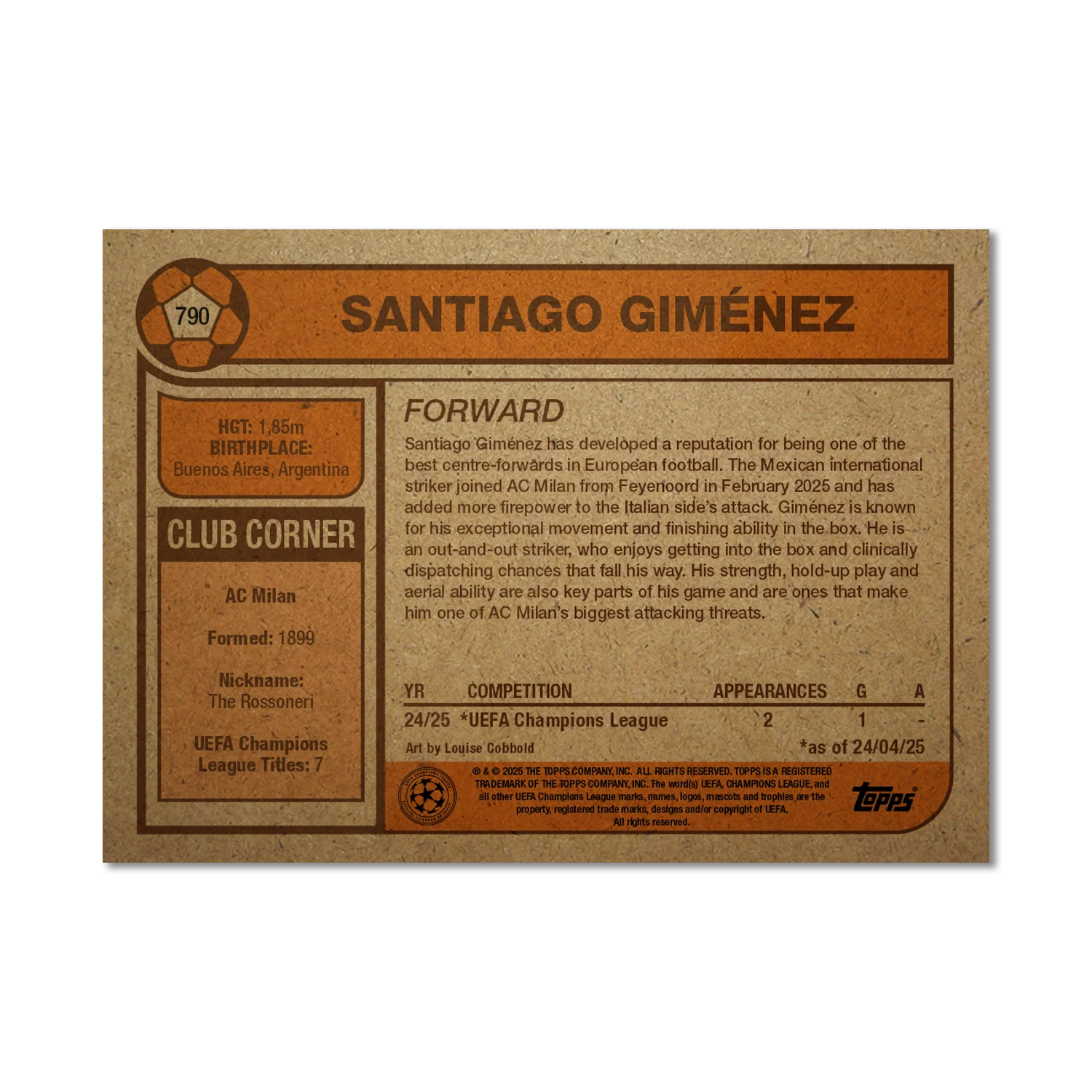 Santiago Giménez - UCC Living Set® - Card 790