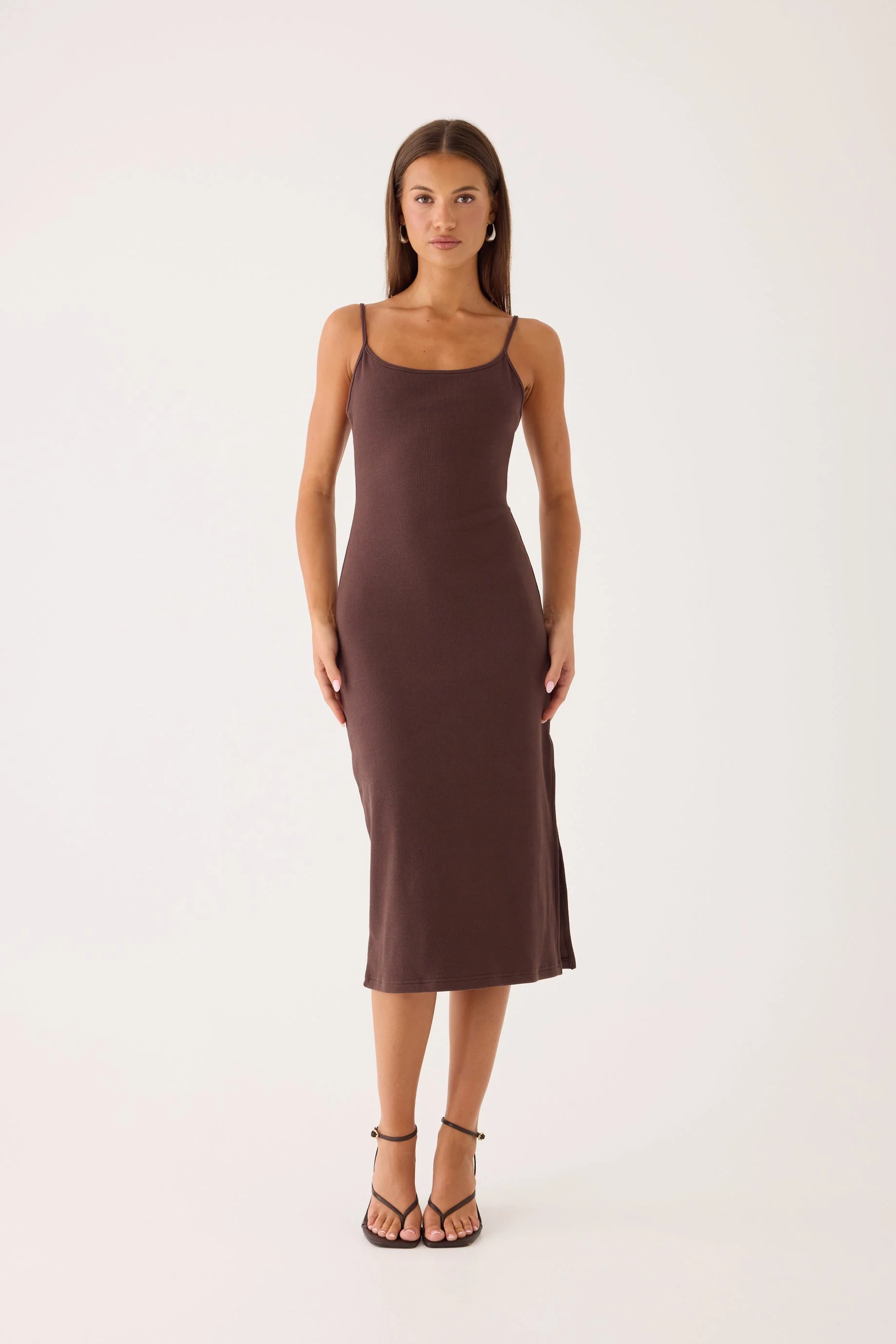 Between Tasks Midi Dress - Chocolate Fudge