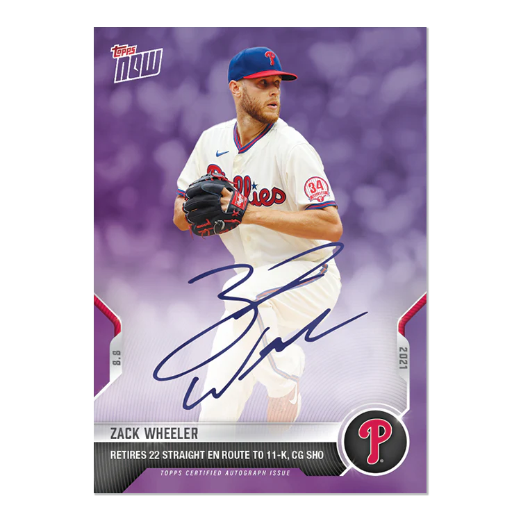 On-Card Auto # to 25 - Zack Wheeler - 2021 MLB TOPPS NOW® Card 631C