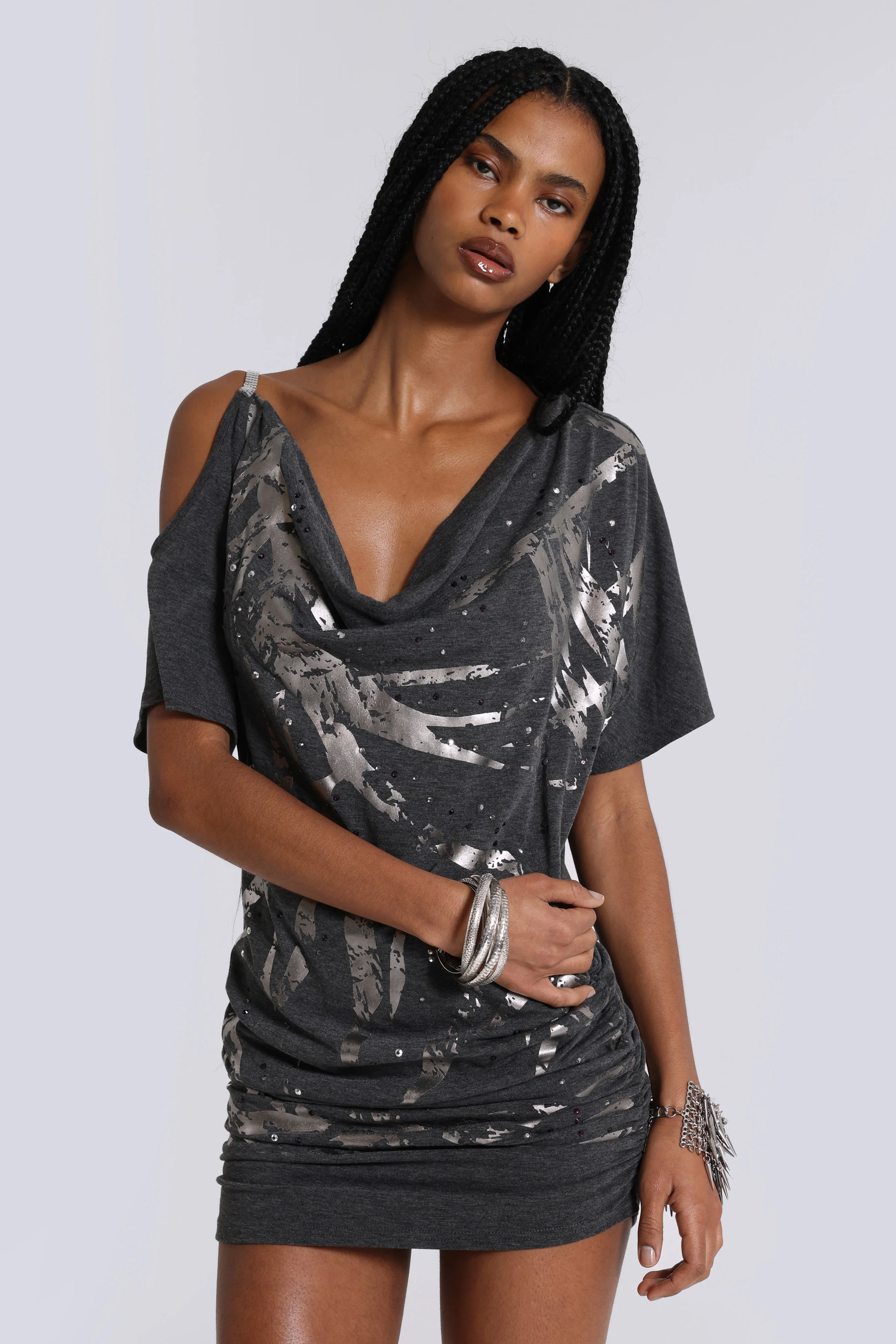 Sky Asymmetric Mini Dress