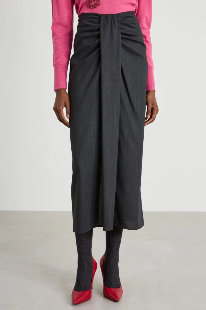 Draped skirt - ANTHRACITE