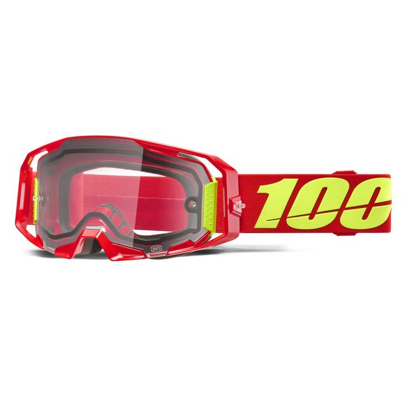 100% ARMATIC ENDURO MOTO cross mask - Clear Screen 2026 - Red / YellowRef: CE1603 / 50070-10005