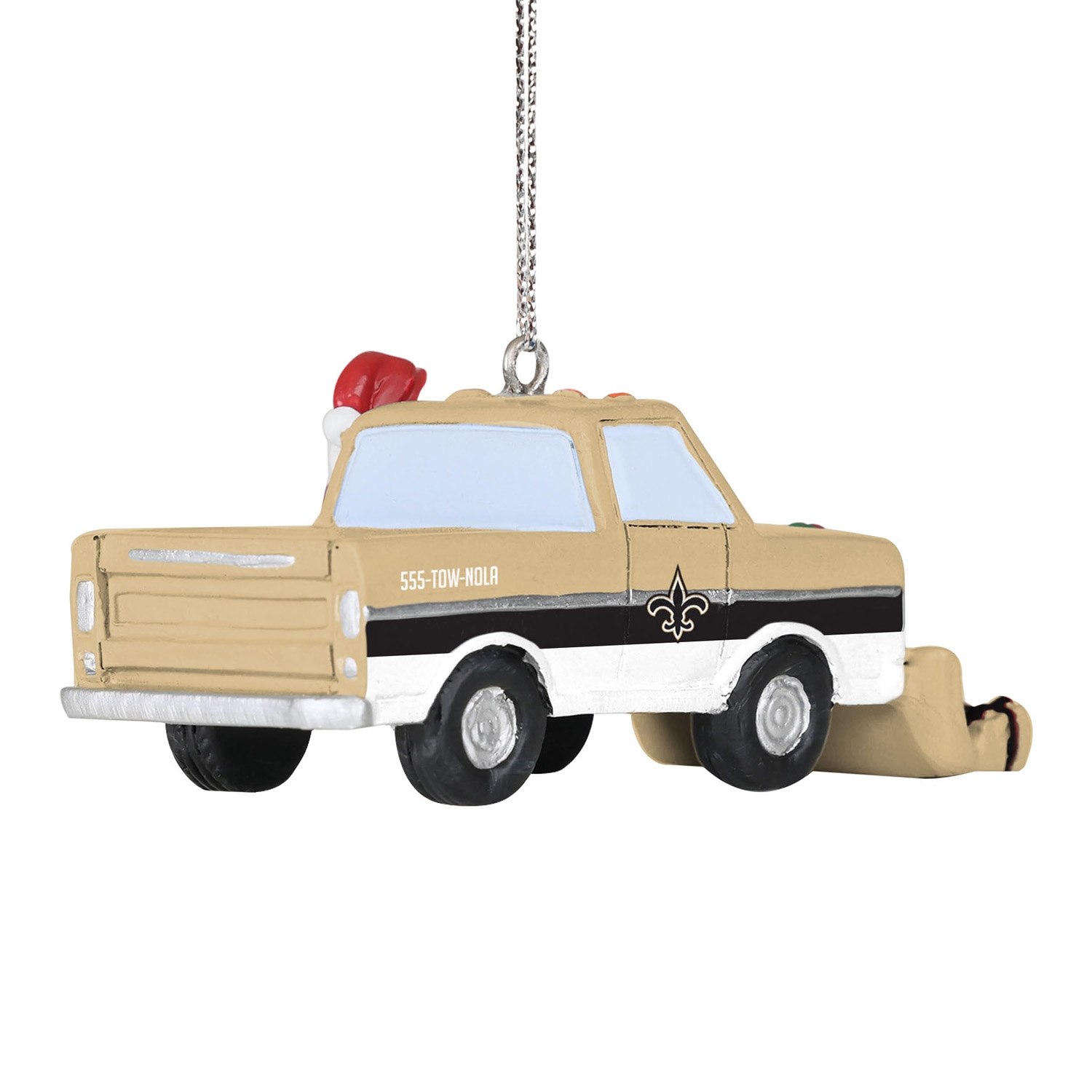 New Orleans Saints NFL Snow Plow Truck Christmas Ornament