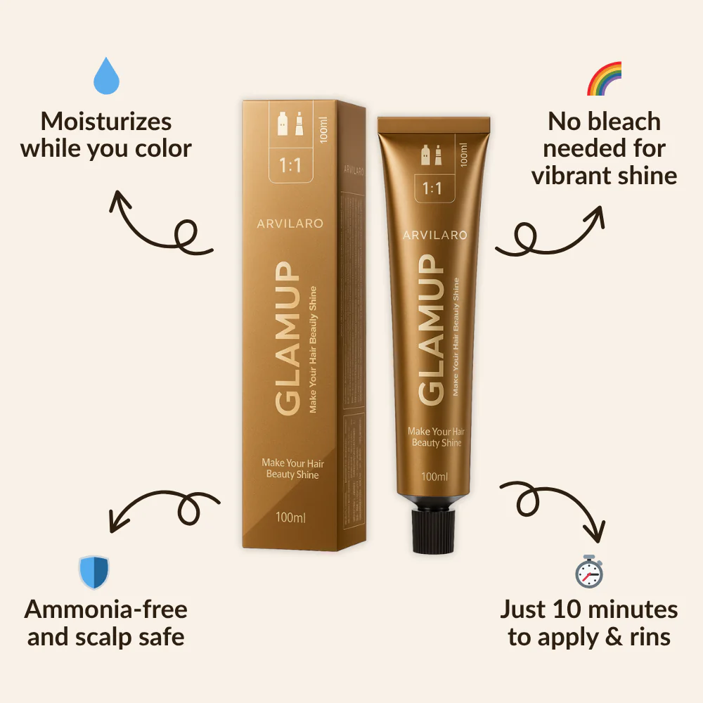 1+1 FREE | GlamUp Non-Bleaching Hair Nourishing Hair Coloring Dye