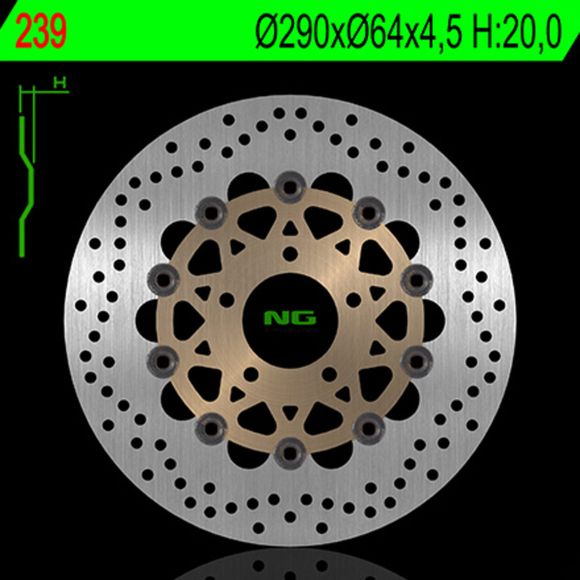 Round NG floating brake discRef: NGD00095A / 1023987