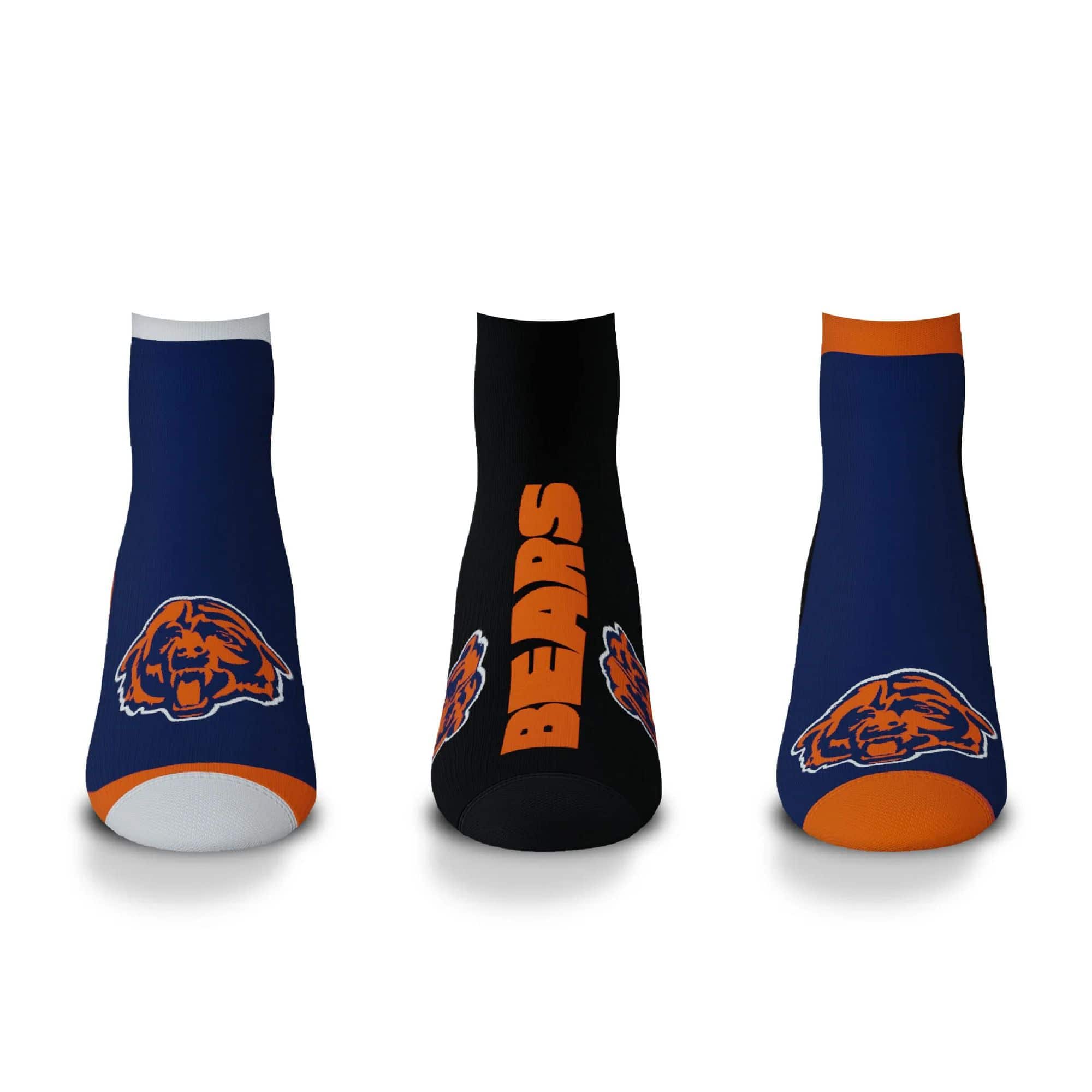 Chicago Bears No Show NFL Socks 3-Pack
