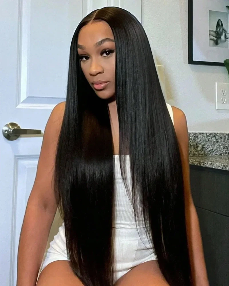 Ophirawig 13x6 Three-Go? Glueless Wig 36Inch Super Long Silky Straight With Drawstring Natural Black 100% Human Hair Wig